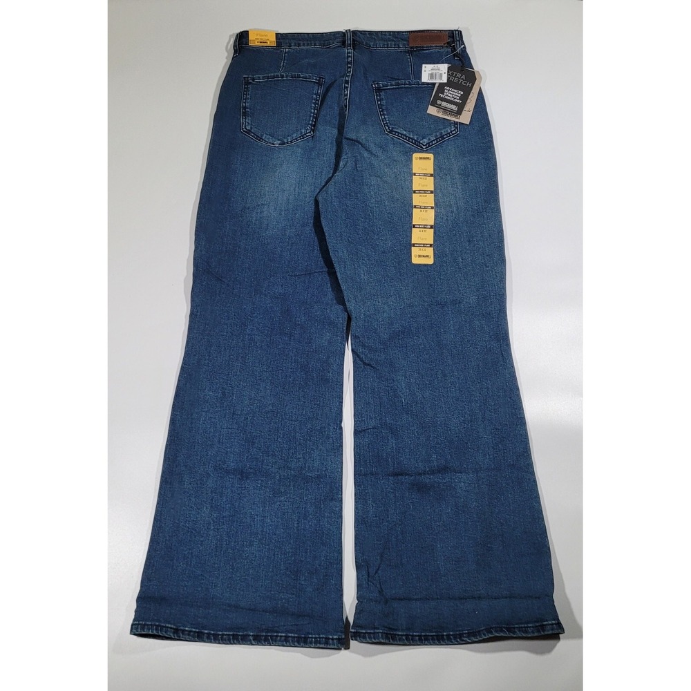 Rock & Roll Denim Womens High Rise Flare Jeans Medium Wash 36x32 BW6HD03587 NWT